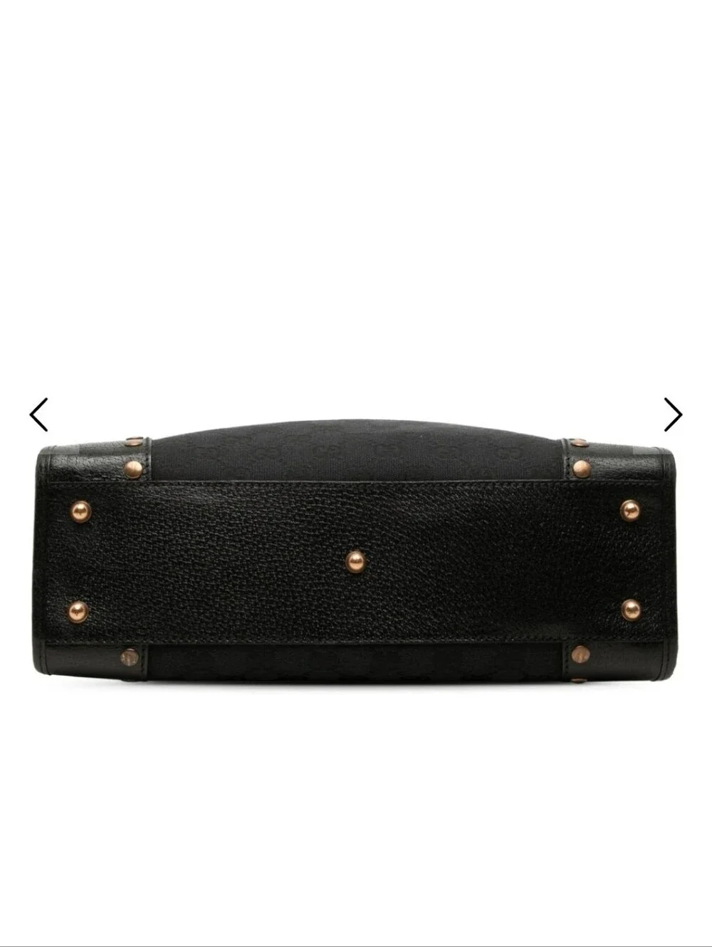 Gucci Vintage Black GG Monogram Canvas Leather Studded Tote Bag 124760
